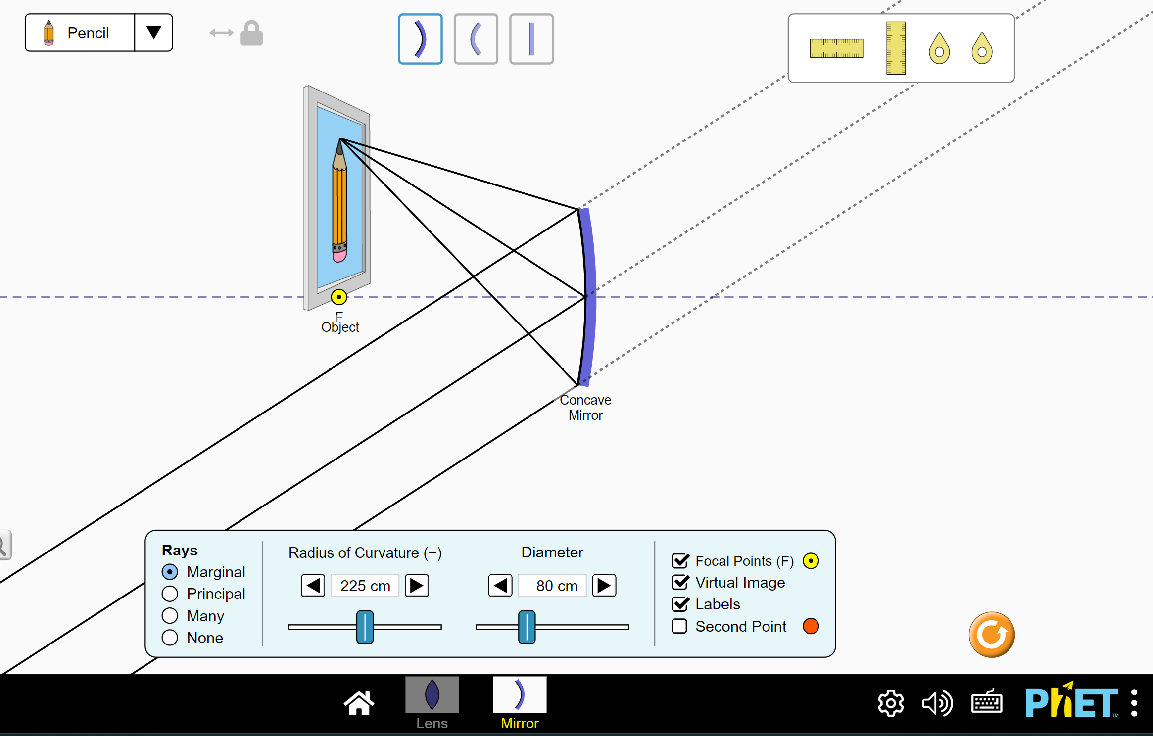 concave mirror applet