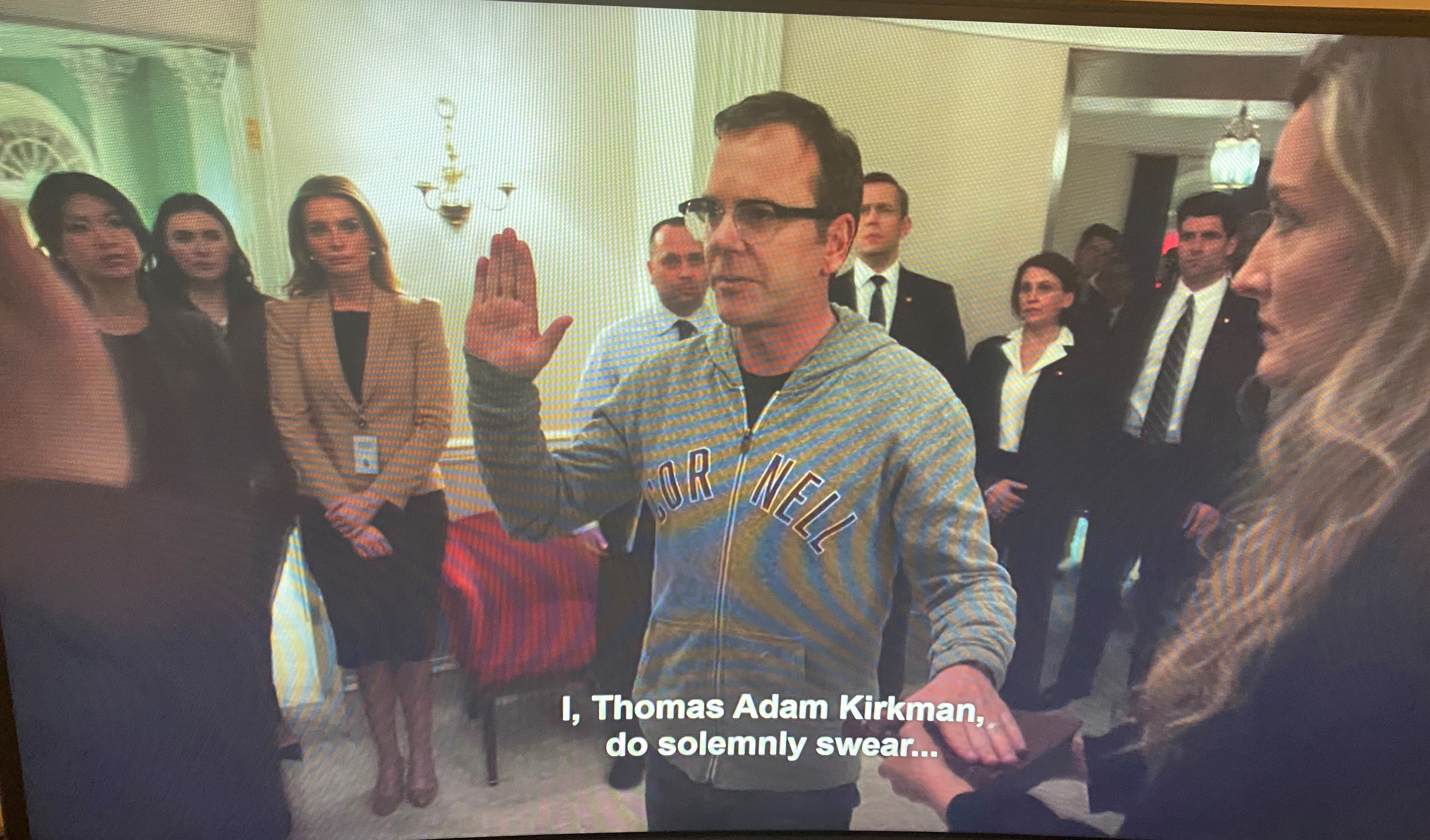 Kirkman taking the Oath of POTUS
